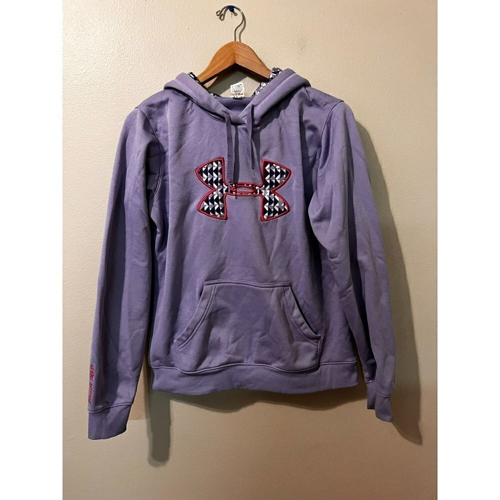 Women's Under Armour Lavender Logo Design Hoodie Size M [EXCELLENT]